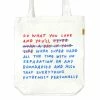 Adam J. Kurtz Do What You Love Tote Bag W/ Inside Pocket Bags + Pouches
