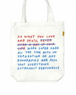 Adam J. Kurtz Do What You Love Tote Bag W/ Inside Pocket Bags + Pouches
