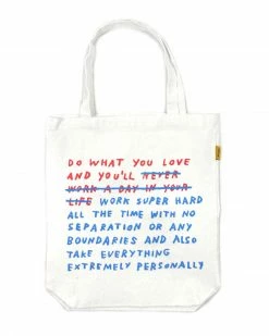 Adam J. Kurtz Do What You Love Tote Bag W/ Inside Pocket Bags + Pouches