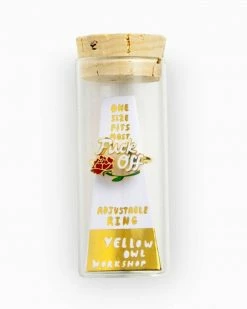 Yellow Owl Workshop Fuck Off & Red Rose Adjustable Ring Accessories