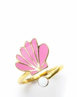 Yellow Owl Workshop Seashell & Pearl Adjustable Ring