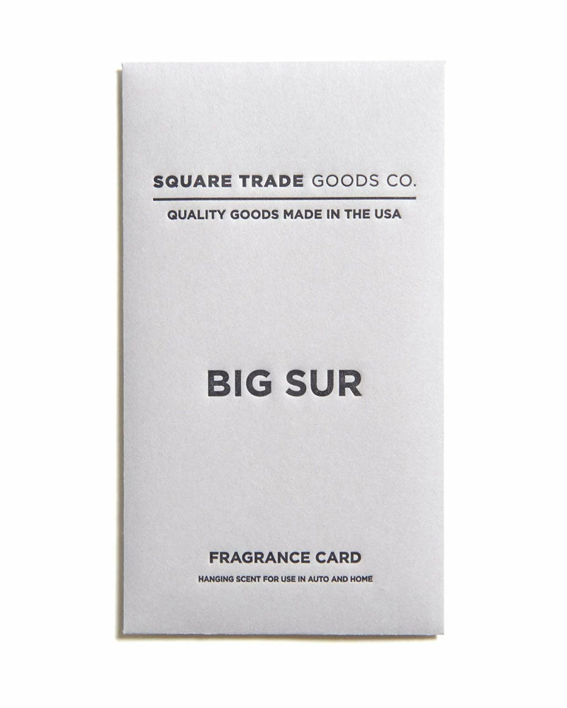 Square Trade Goods Soaps + Candles Big Sur Air Freshener Card 2 Square Trade Goods Soaps + Candles Big Sur Air Freshener Card
