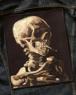 Inner Decay Head Of A Skeleton With A Burning Cigarette Large Back Patch
