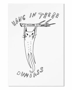 Stay Home Club Hang In There Cat Art Print (12" X 18")