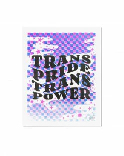 Ash + Chess Trans Pride Trans Power Risograph Art Print (8" X 10") Home