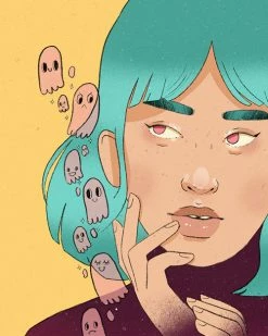 Danny Brito Ghastly Ghost Girl Art Print (8" X 8") Indie Art Prints