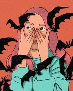 Danny Brito Indie Art Prints Spooky Bats Art Print (8" X 8")