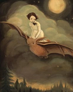 Emily Winfield Martin Home Flying By Night Bat Art Print (8" X 10")