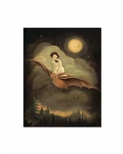 Emily Winfield Martin Home Flying By Night Bat Art Print (8" X 10")