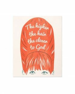 Smarty Pants Paper Co. Indie Art Prints Higher The Hair, Closer To God Risograph Art Print (8" X 10")