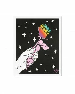 Ash + Chess Rainbow Rose Art Print (8" X 10") Home