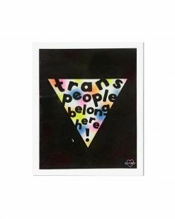Ash + Chess Trans People Belong Here! Risograph Art Print (8" X 10") Home
