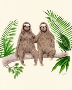 Ryan Berkley Illustration Home We Belong Sloths Art Print (8" X 10")