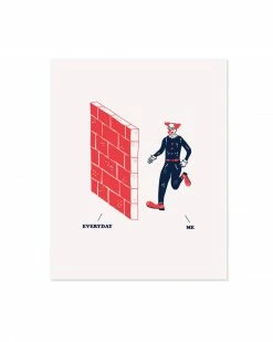 Will Bryant Clown Brick Wall Art Print (8" X 10")
