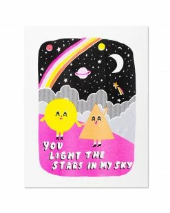 Yellow Owl Workshop You Light The Stars In My Sky Risograph Art Print (11" X 14")