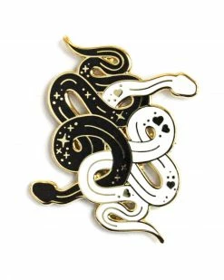 Glitter Punk Intertwined Snakes Pin