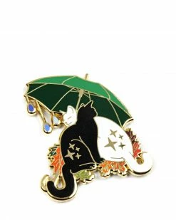 Glitter Punk Umbrella Cats Pin Pins + Patches