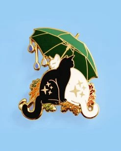 Glitter Punk Umbrella Cats Pin Pins + Patches
