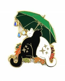 Glitter Punk Umbrella Cats Pin Pins + Patches