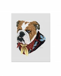 Ryan Berkley Illustration Home Cowboy Bulldog Art Print (8" X 10")