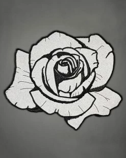 Inner Decay Pins + Patches Reflective Black Rose Large Back Patch