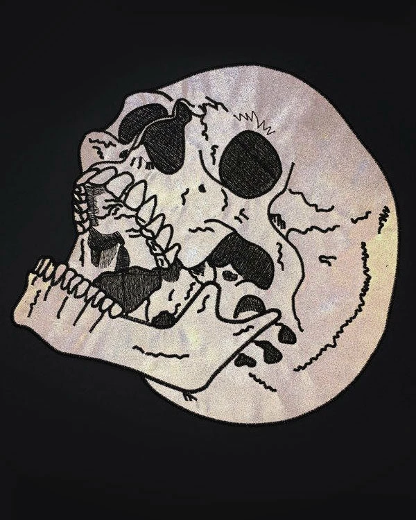 Inner Decay Reflective Laughing Skull Large Back Patch 2 Inner Decay Reflective Laughing Skull Large Back Patch