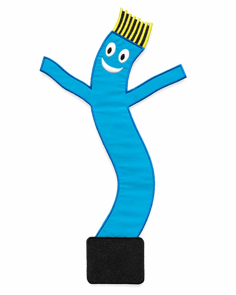 No Fun Press Reflective Wacky Wavy Man Large Back Patch - Blue 3M 1 No Fun Press Reflective Wacky Wavy Man Large Back Patch - Blue 3M