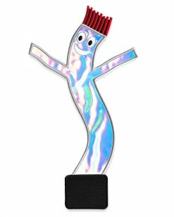 No Fun Press Pins + Patches Holographic Wacky Wavy Man Large Back Patch