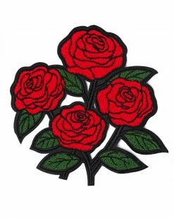 Creepy Gals Large Back Patches Red Roses Large Chenille Back Patch