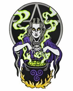 Mean Folk Pins + Patches Witch Cauldron Large Back Patch (Glow-in-the-Dark)