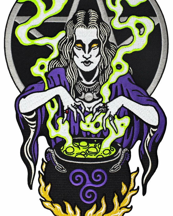 Mean Folk Pins + Patches Witch Cauldron Large Back Patch (Glow-in-the-Dark) 2 Mean Folk Pins + Patches Witch Cauldron Large Back Patch (Glow-in-the-Dark)