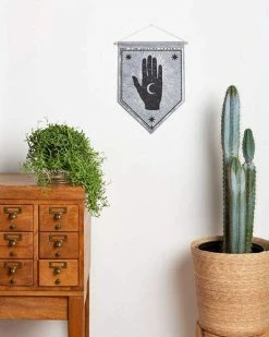 The Rise And Fall Moon Palm Small Felt Banner Home