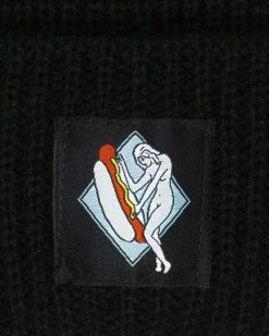 Mean Folk Hot Dog Lady Beanie - Black