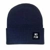 No Fun Press Clothing No Fun Label Beanie - Navy Blue