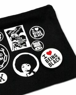 All Very Goods Black Power Buttons Zip Pouch (Limited Edition) Accessories