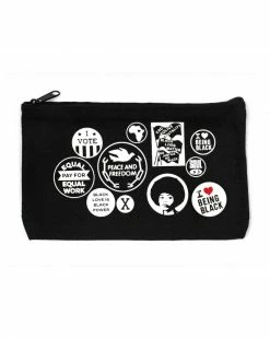 All Very Goods Black Power Buttons Zip Pouch (Limited Edition) Accessories
