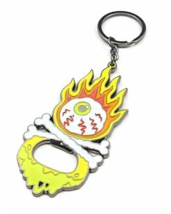 Sick Girls Flaming Eyeball Bottle Opener Keychain
