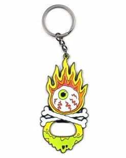 Sick Girls Flaming Eyeball Bottle Opener Keychain