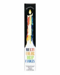 General Wax & Candle Company Accessories Rainbow Multi-Color Drip Candles (Pair Of 2)