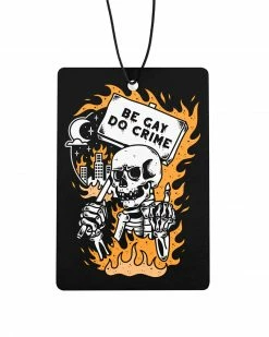 Awarewolf Apparel Be Gay, Do Crime Skeleton Car Air Freshener (Vanilla)