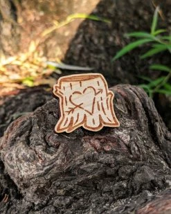 Brandy Bingham Carved Heart Wooden Pin