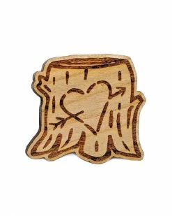 Brandy Bingham Carved Heart Wooden Pin
