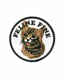 Bruised Tongue Embroidered Patches Feline Fine Cat Patch