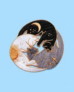 Glitter Punk Sun, Moon, & Stars Cat Trio Patch