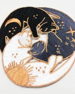 Glitter Punk Sun, Moon, & Stars Cat Trio Patch