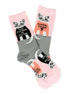 Yellow Owl Workshop Future Is Feline Cat Socks