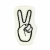 Lucky Horse Press Peace Hand Chainstitch Patch - White