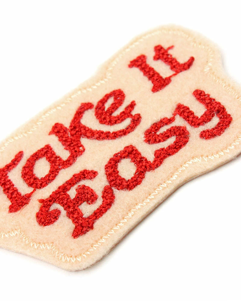 Lucky Horse Press Take It Easy Chainstitch Patch - Creme Pins + Patches 2 Lucky Horse Press Take It Easy Chainstitch Patch - Creme Pins + Patches