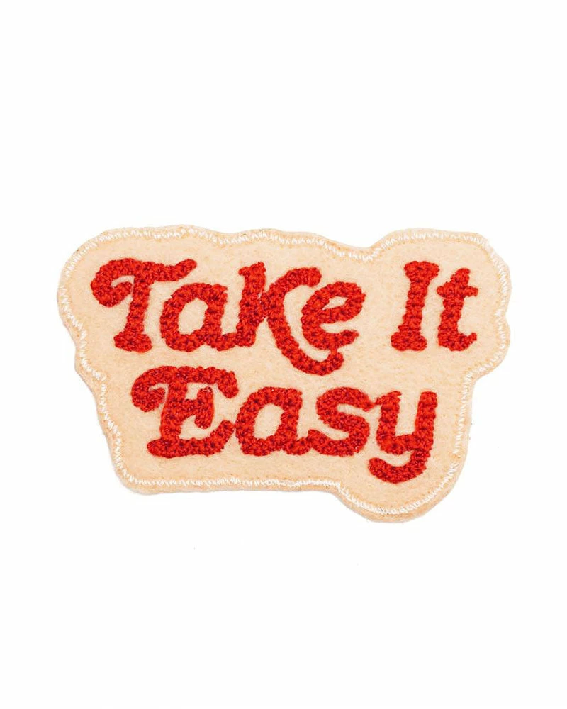 Lucky Horse Press Take It Easy Chainstitch Patch - Creme Pins + Patches 1 Lucky Horse Press Take It Easy Chainstitch Patch - Creme Pins + Patches