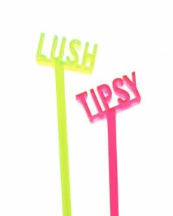 Word For Word Factory Tipsy & Lush Cocktail Stirrers Accessories